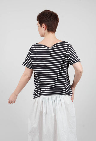Ibisco R Stripe T-Shirt in  Nero