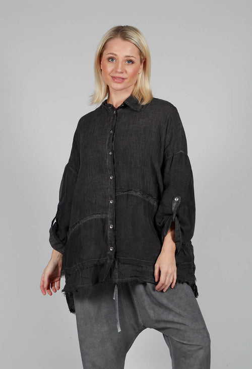 Linen Shirt with Roll Tab Sleeves