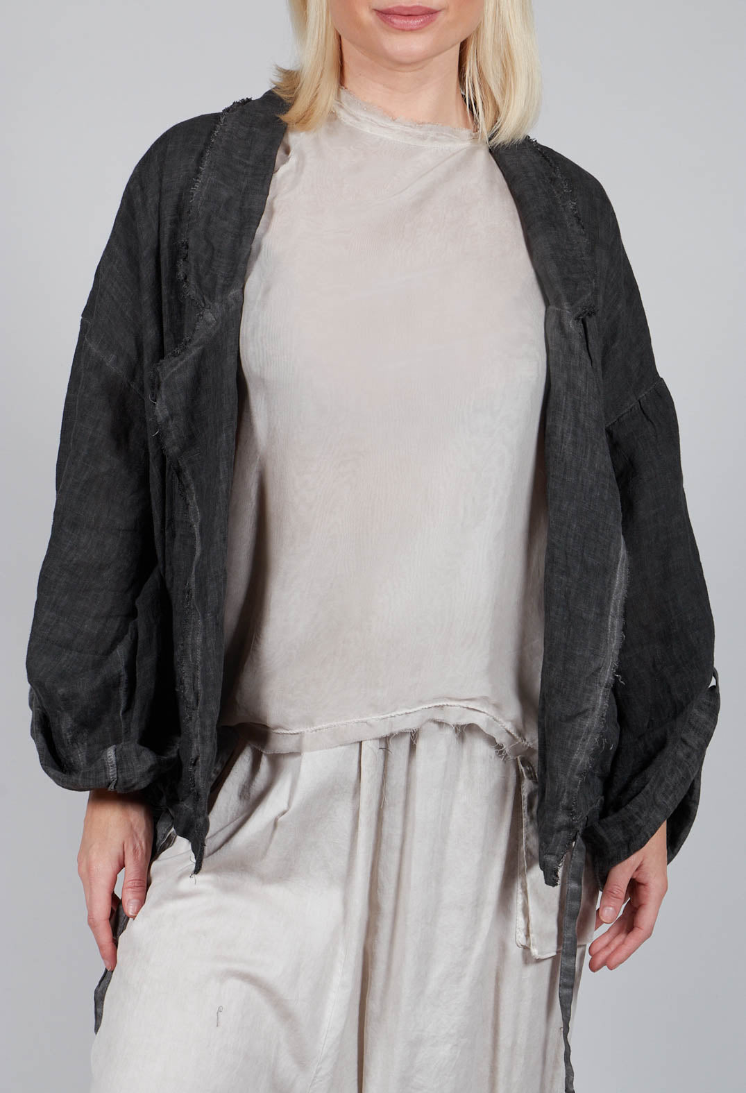 Oversized Linen Jacket in Antrcite