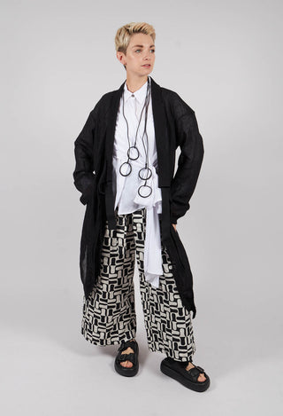 Linen Blend Lightweight Jacket in Nero