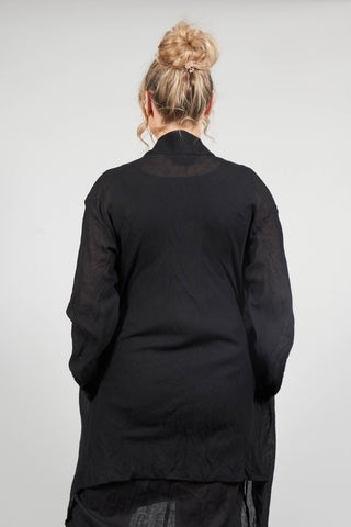 Linen Blend Lightweight Jacket in Nero