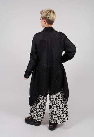 Linen Blend Lightweight Jacket in Nero