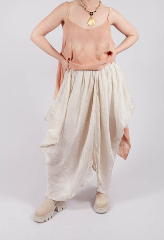 Asymmetric Hem Skirt in Pale Sand