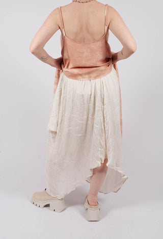 Asymmetric Hem Skirt in Pale Sand