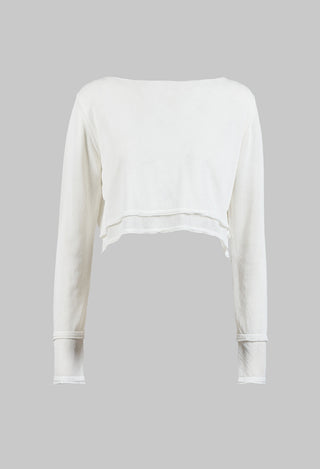 Cropped Lightweight Jumper in Ivory