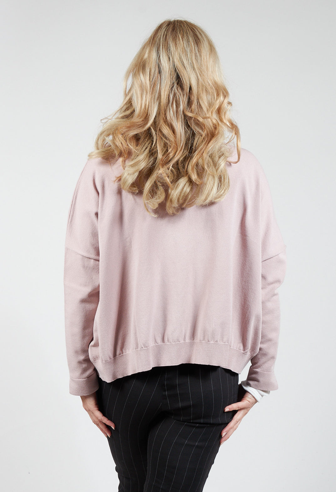 Collared Cardigan in Dusky Pink