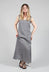 V-Neck Linen Dress in Grey