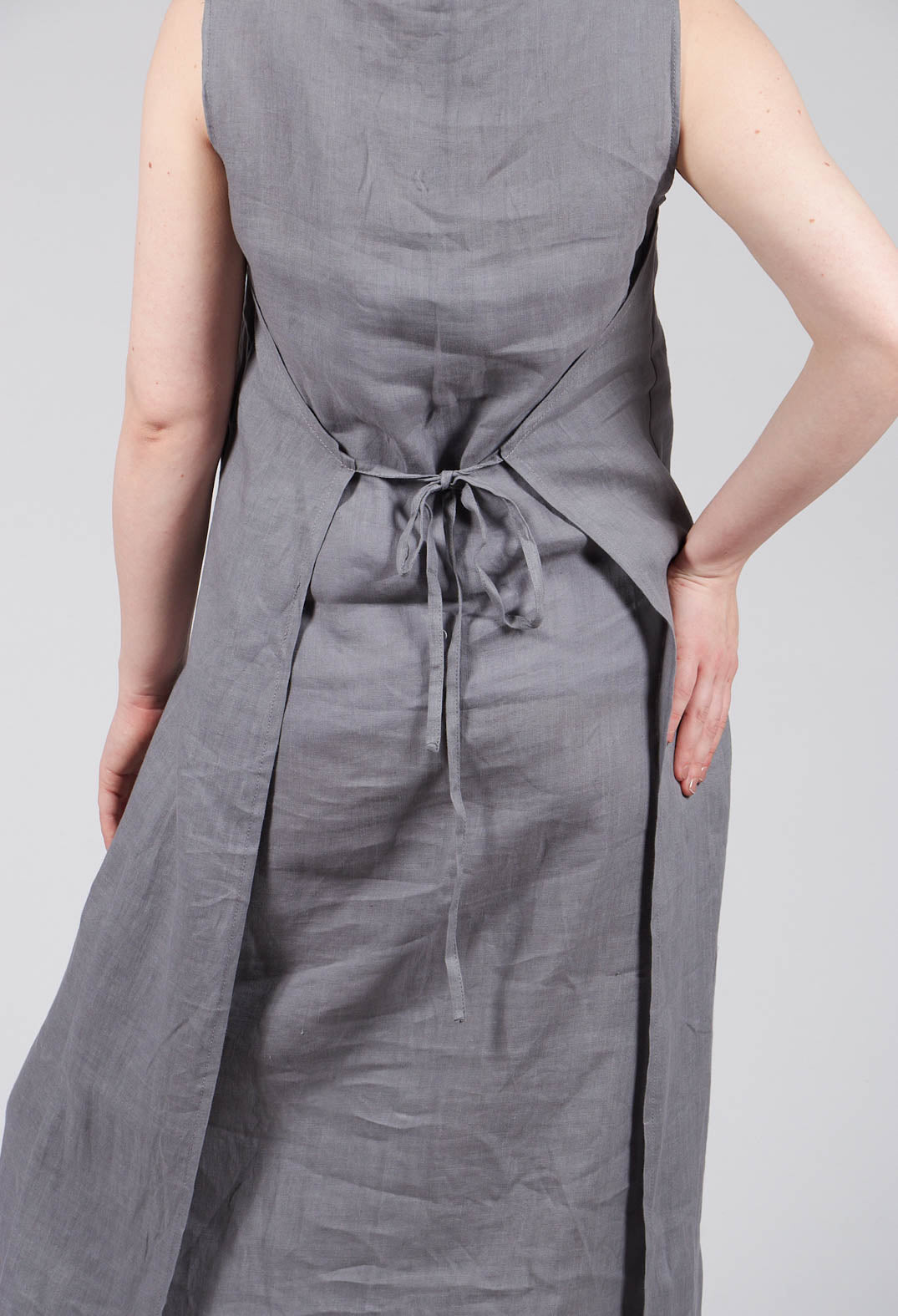 Sarah Pacini V-Neck Linen Dress in Grey | Olivia May Sarah Pacini V-Neck Linen Dress in Grey | Olivia May