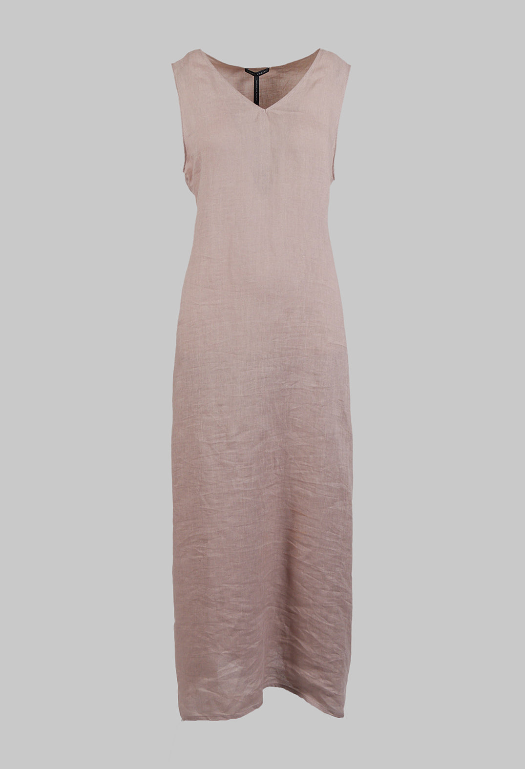 V-Neck Linen Dress in Dusky Pink