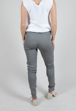 Slim Fit Pinstripe Trousers in Grey
