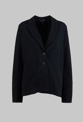 Jersey Blazer with Front Pocket in Black