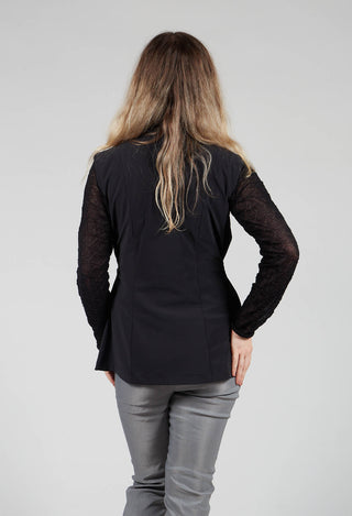 Sleeveless Tie Waist Top in Black