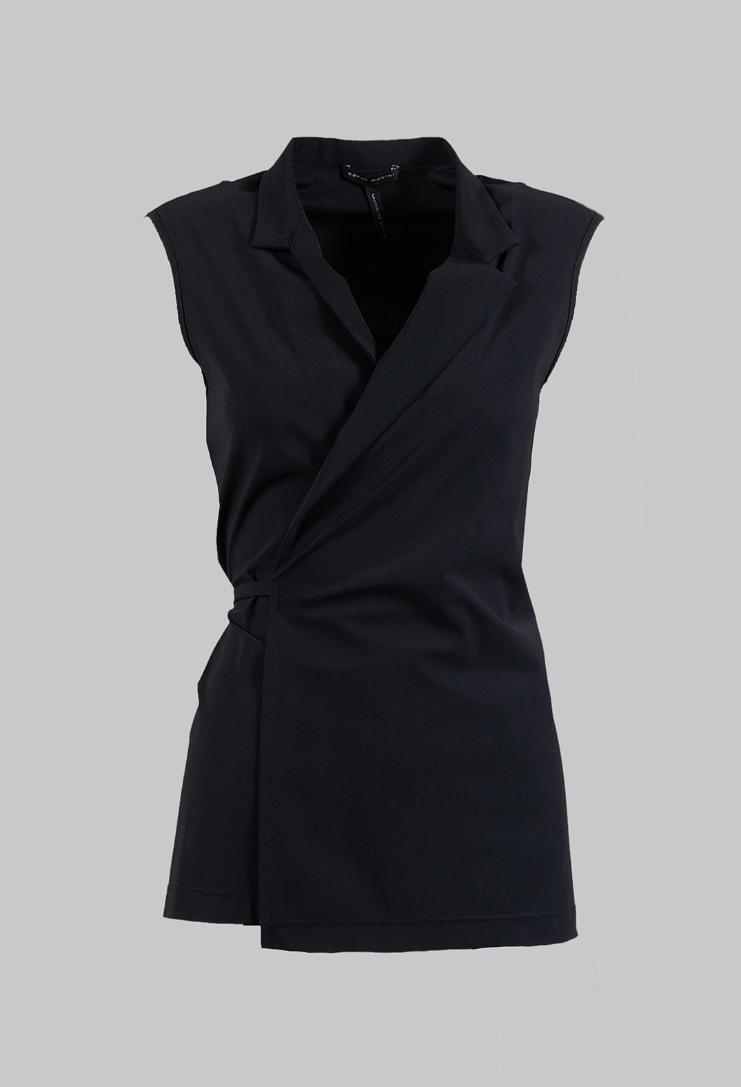 Sleeveless Tie Waist Top in Black