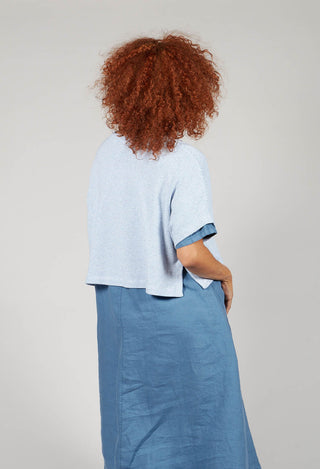 Striped Cropped T-Shirt in Denim