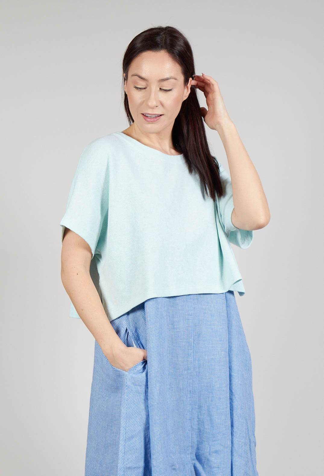 Cropped T-Shirt in Jade