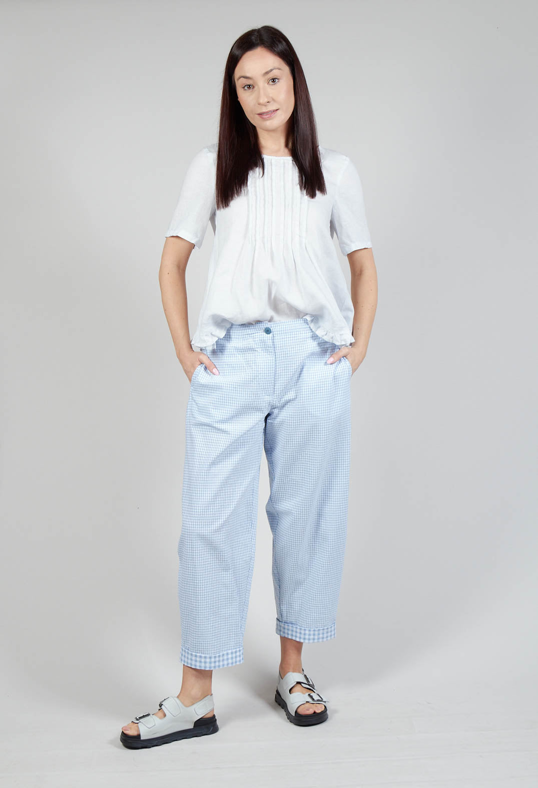 Cropped Trousers in Nuage Check