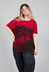 Boxy T-Shirt with Motif in Red