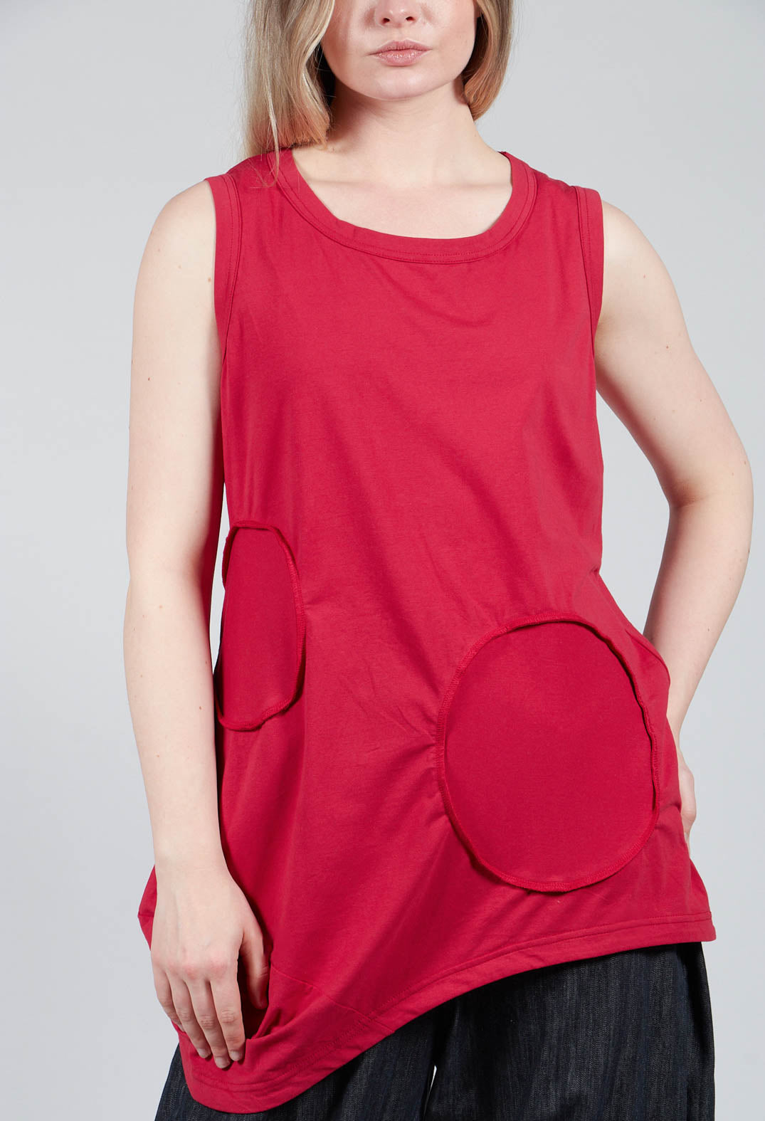 Jersey Vest Top in Red