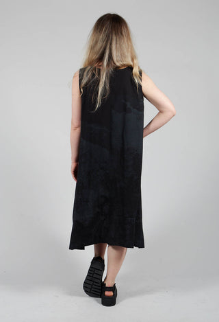 Sleeveless Jersey Dress in Black Print