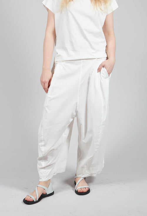 Lightweight Dropcrotch Trousers in White