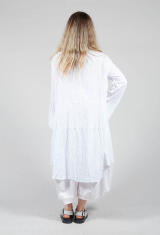 Textured Shirt Dress in White
