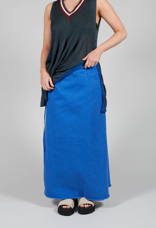 Overlap Twill Skirt in Amparo Blue