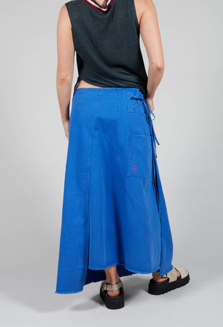 Overlap Twill Skirt in Amparo Blue