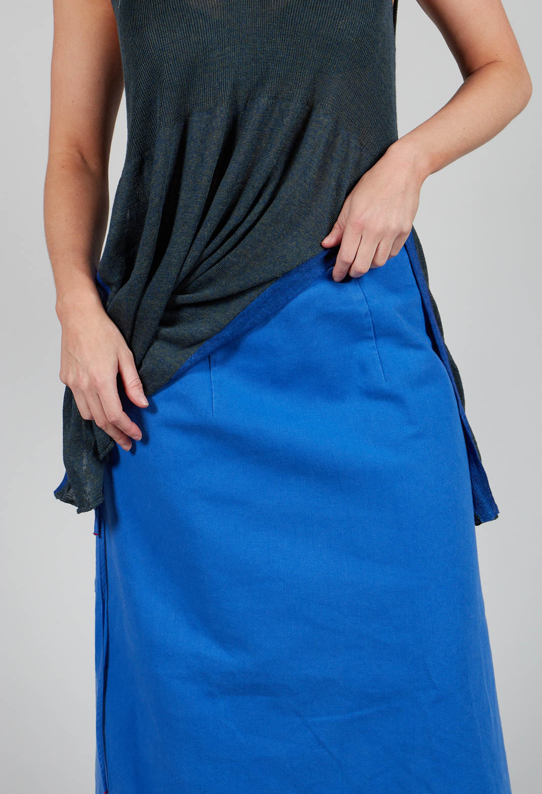 Overlap Twill Skirt in Amparo Blue