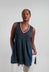 V Neck Vest in Laurel Oak and Jet Set