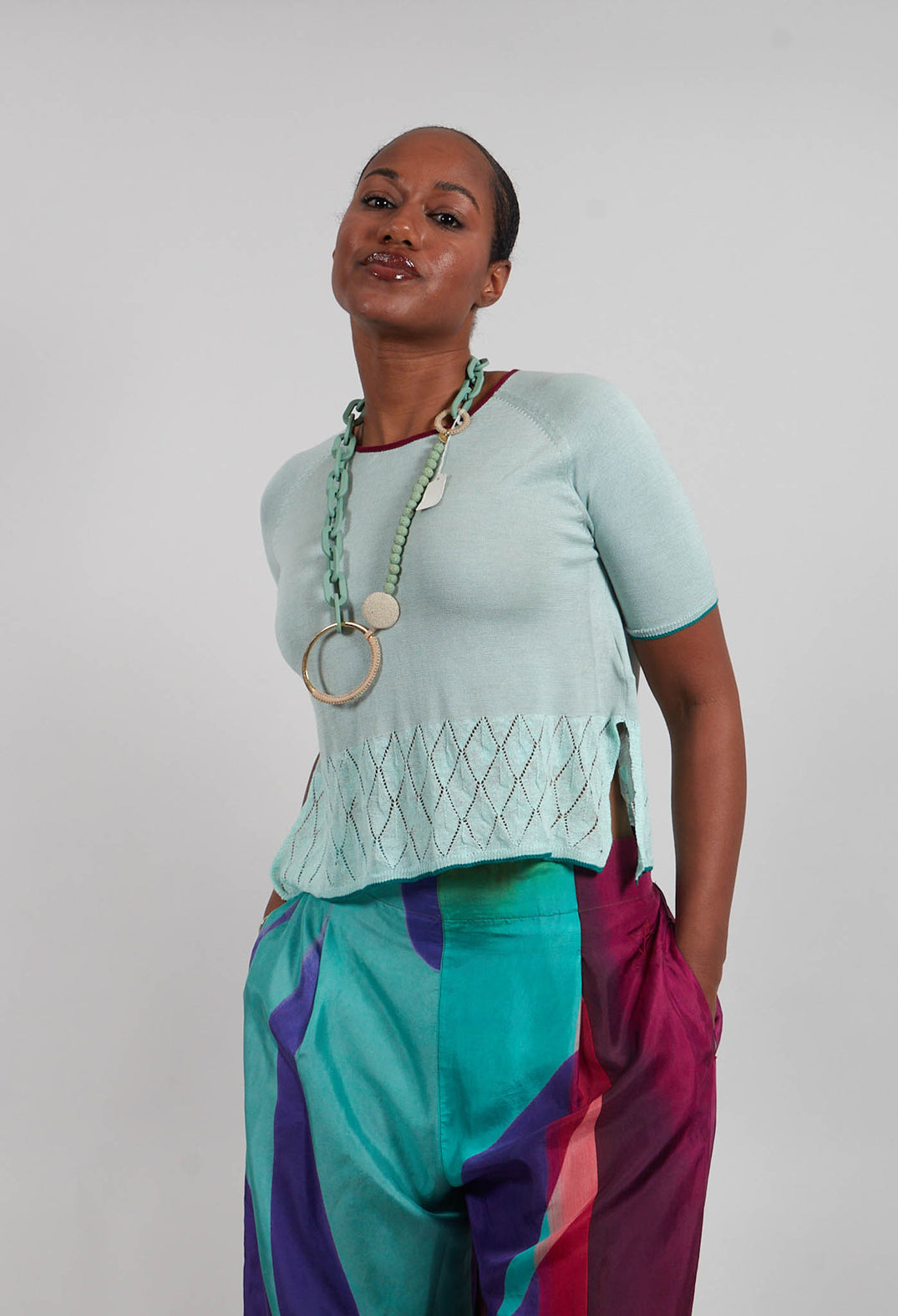 Girlie Lace Top in Opal Blue