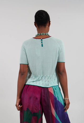 Girlie Lace Top in Opal Blue