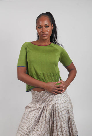 Girlie Lace Top in Dark Citron