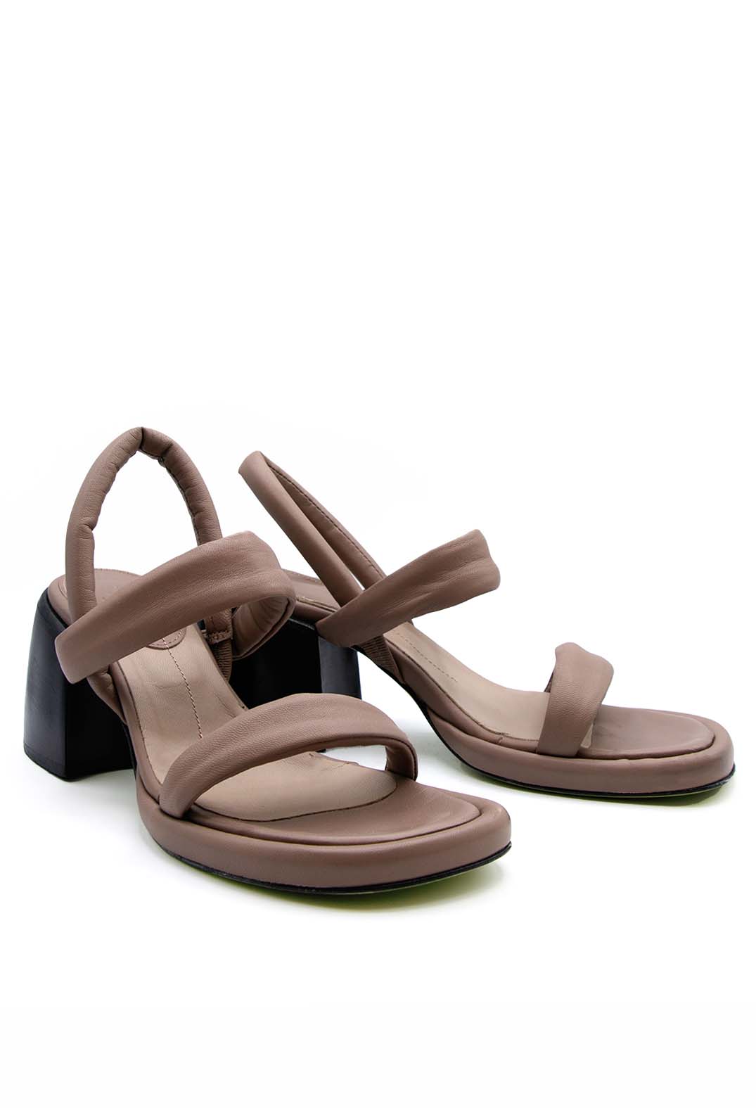 Strappy Heeled Sandals in Taupe