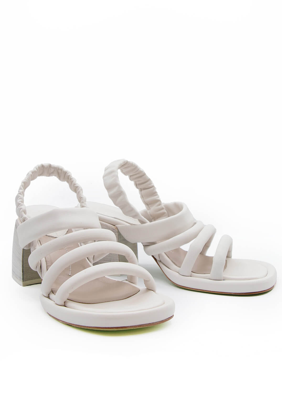 Strappy Heeled Sandals in Gesso