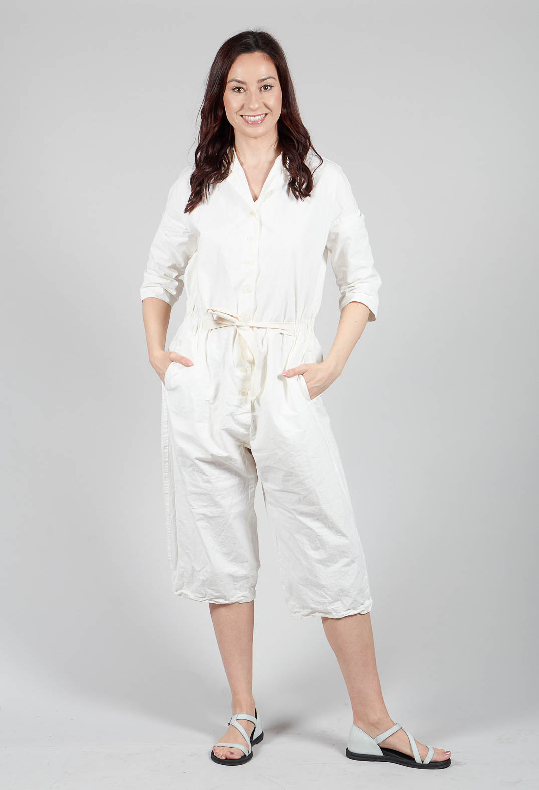 White jumpsuit with collar discount