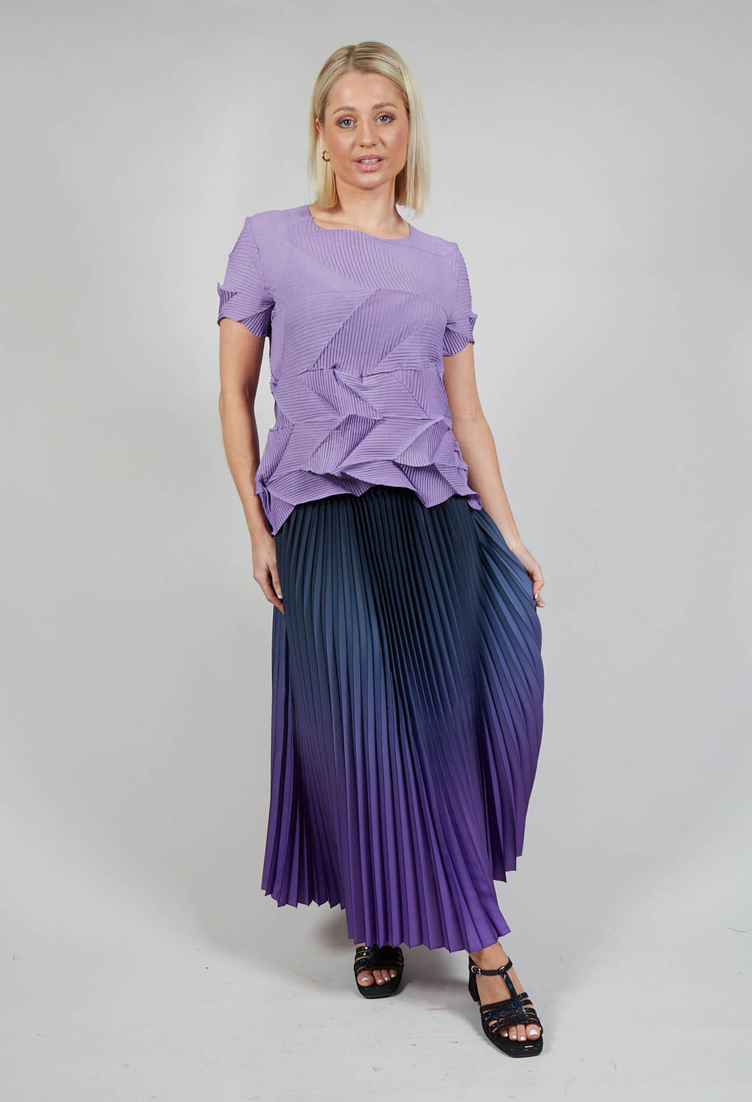 Boxy Skirt in Blueberry and Lavender