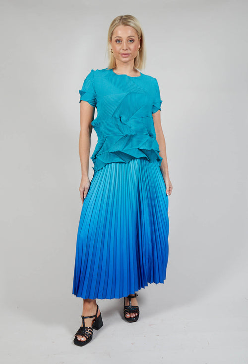 Boxy Skirt in Blue Bird and Dazzling Blue