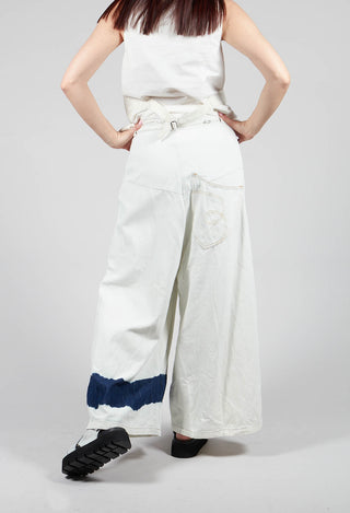 Wide Leg Flared Jeans in Off White