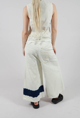 Wide Leg Flared Jeans in Off White