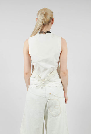 Button Through Waistcoat in Off White