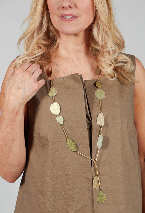 Metallic Bronze Lariat Necklace