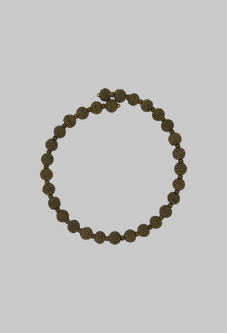 Khaki Springwire Woven Ball Necklace