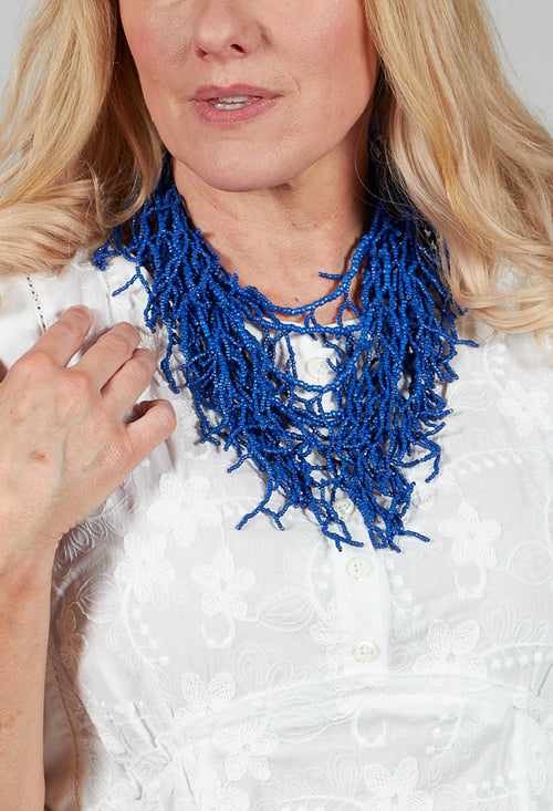 Blue Coral Beaded Necklace