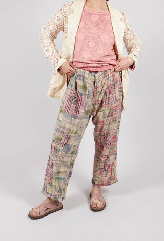 Patchwork Charmie Trousers in Madras Pink