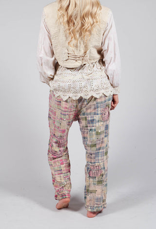 Patchwork Charmie Trousers in Madras Pink