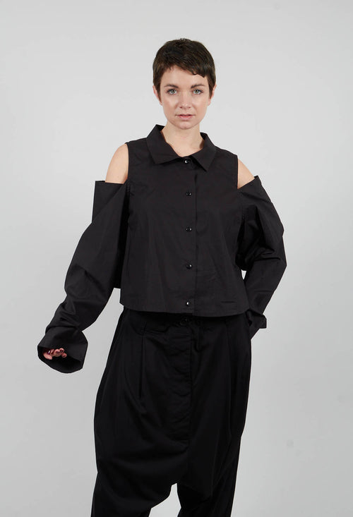 Dansholmen Shirt with Cut Out Shoulders in Black