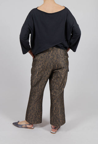 Straight Leg Trousers in Gold Mix