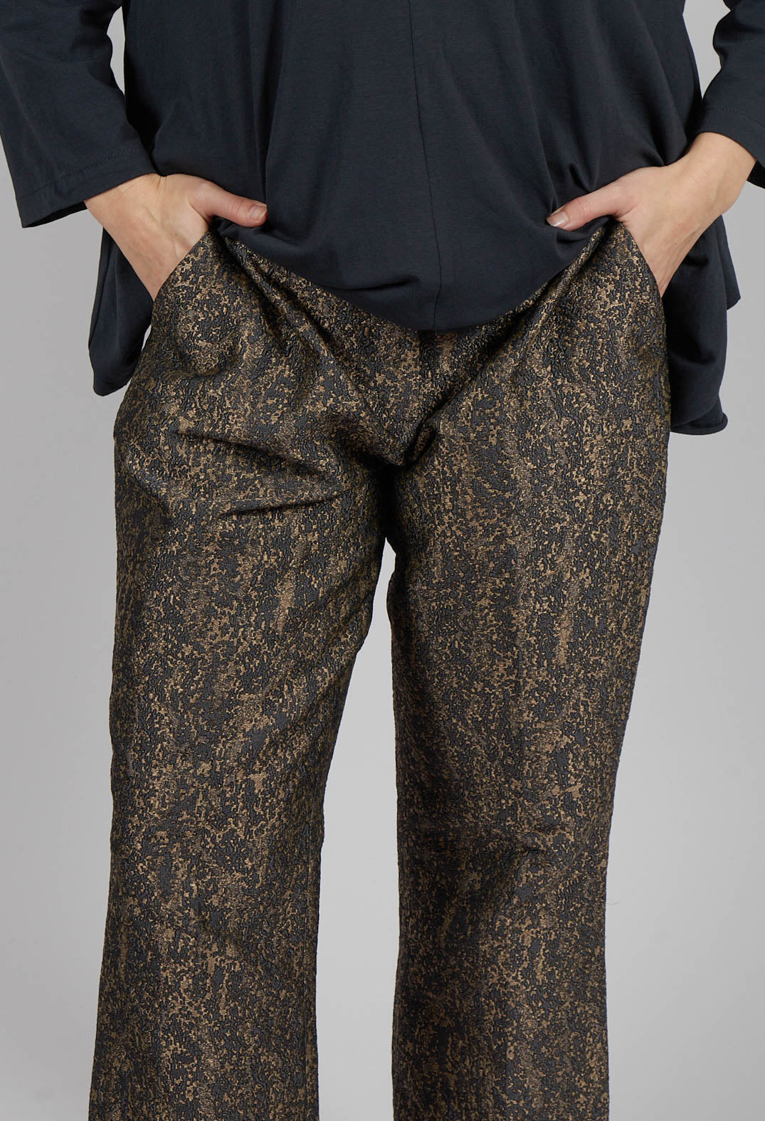Straight Leg Trousers in Gold Mix