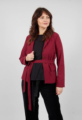 Long Sleeved Polka Dot Jacket in Red