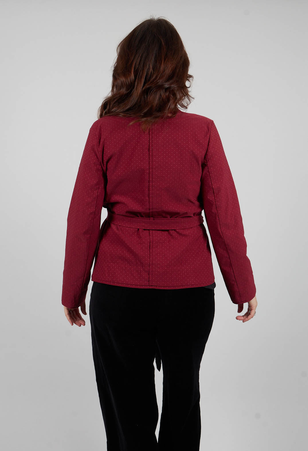 Long Sleeved Polka Dot Jacket in Red